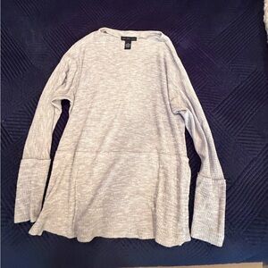 Joan Vass Light Gray Knit Top